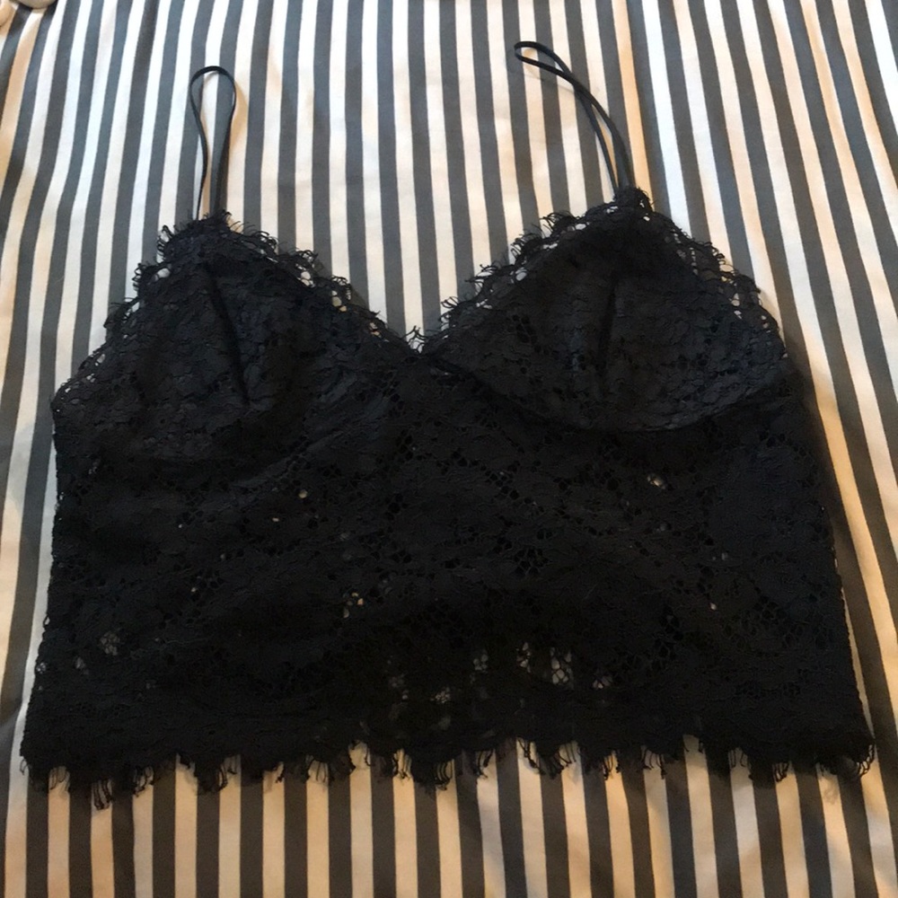 Sold****Express Black Lace Crop Tank